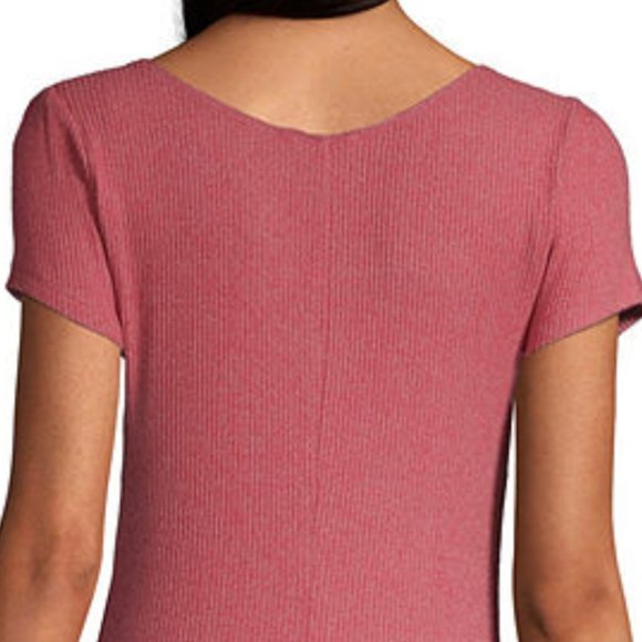 Arizona Yuma Rose Square Neck Ribbed Bodysuit - Picture 5 of 16